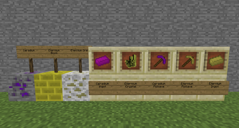 A picture of all of the items added to the game...